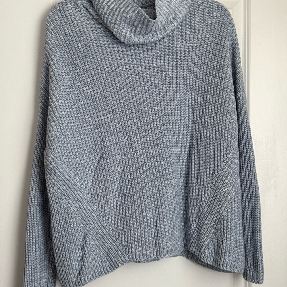 Lou & Grey Blue Turtleneck Sweater